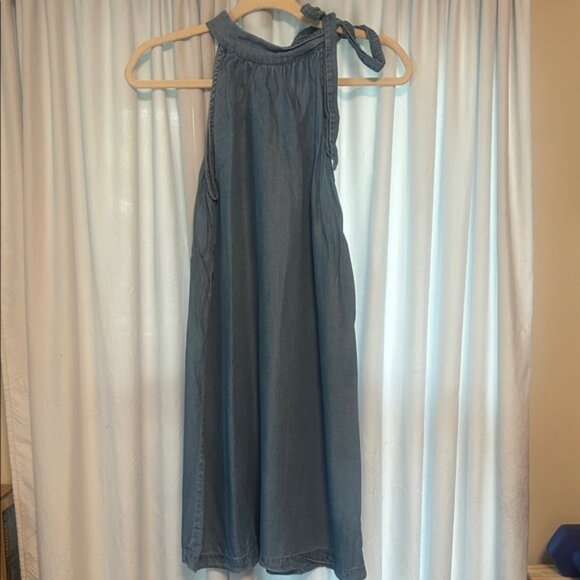 Design Lab Lord & Taylor Blue Halter Dress - Picture 1 of 1
